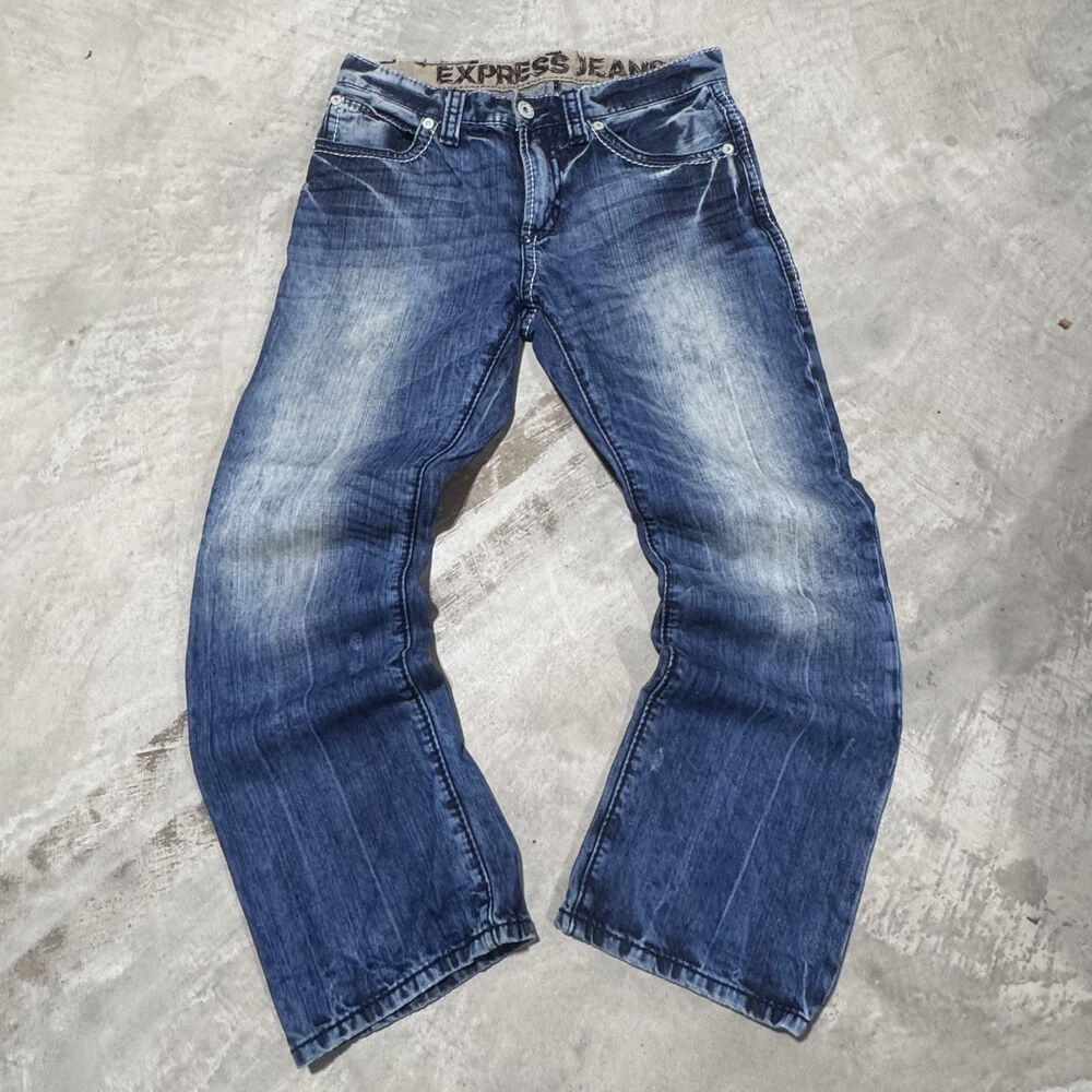 Y2K Express Kingston Bootcut Jeans Mens 32x30 Low Rise Classic Fit Denim 2000s